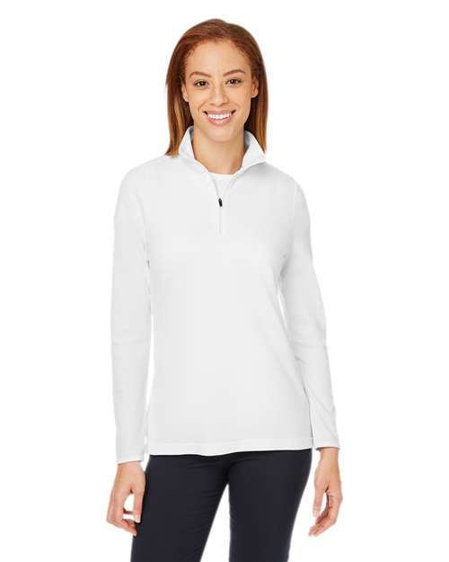 Women's New Classics® Performance Quarter-Zip Pullover - - 13350 White 6-6.9 oz 649B2 AB Exclusive Brands CA New ab Cotton Devon & Jones DG400W Long Sleeves Moisture-Management New AB Polos & Knits Pullovers Quarter-Zips S&S Exclusive Brands Spandex Tops Womens Zips