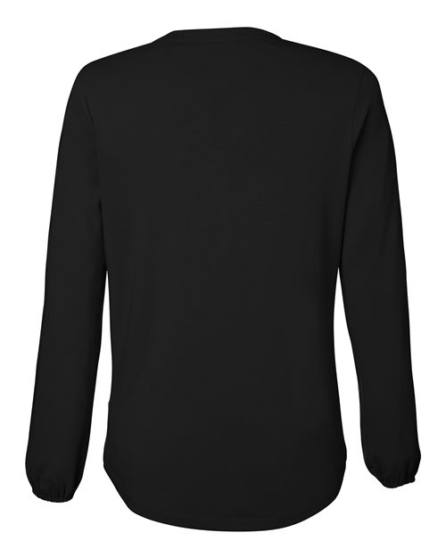 Devon & Jones DP122W, Women's Raleigh Half-placket Knit Top, Black