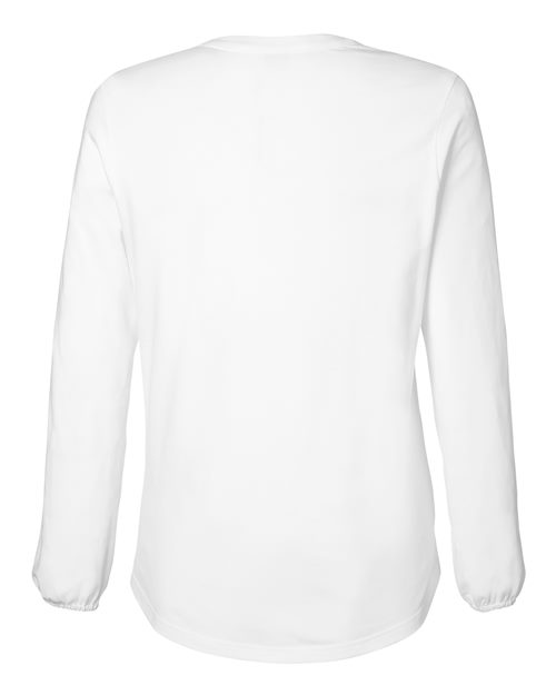 Devon & Jones DP122W, Women's Raleigh Half-placket Knit Top, White