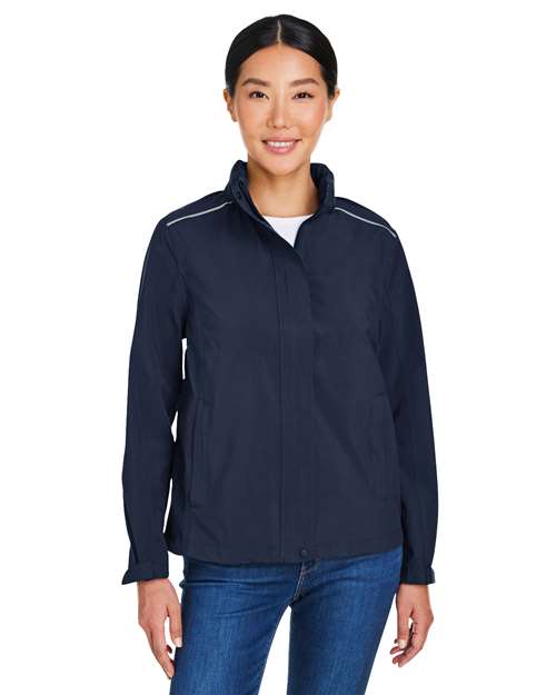 Women's Packable Rain Jacket - - 13354 Classic Navy 3-3.9 oz 309A7 AB Exclusive Brands CA New ab CE712W CORE365 Full-Zips Hooded Jackets Long Sleeves New AB Outerwear Packables Pockets Polyester - 100% Rain Coats S&S Exclusive Brands Spiritwear Tear Away Waterproof Womens Zips