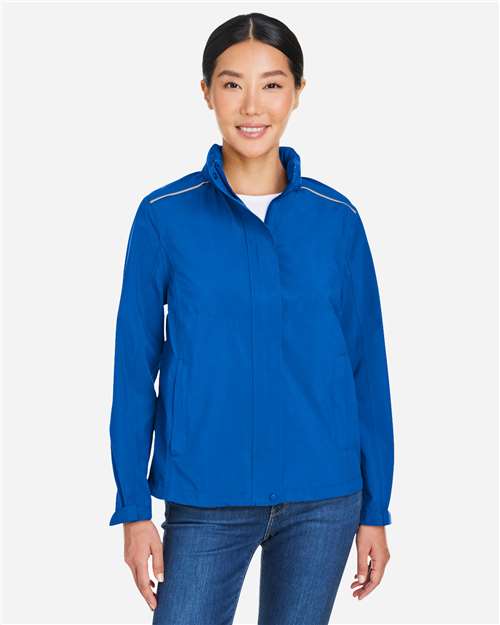 Women's Packable Rain Jacket - - 13354 True Royal 3-3.9 oz 309A7 AB Exclusive Brands CA New ab CE712W CORE365 Full-Zips Hooded Jackets Long Sleeves New AB Outerwear Packables Pockets Polyester - 100% Rain Coats S&S Exclusive Brands Spiritwear Tear Away Waterproof Womens Zips
