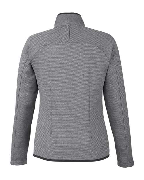CORE365 CE72W, Women's Venture Heathered Stripe Full-zip Jacket, Black/ White