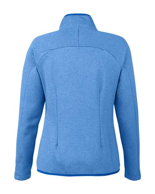 CORE365 CE72W, Women's Venture Heathered Stripe Full-zip Jacket, True Royal/ White