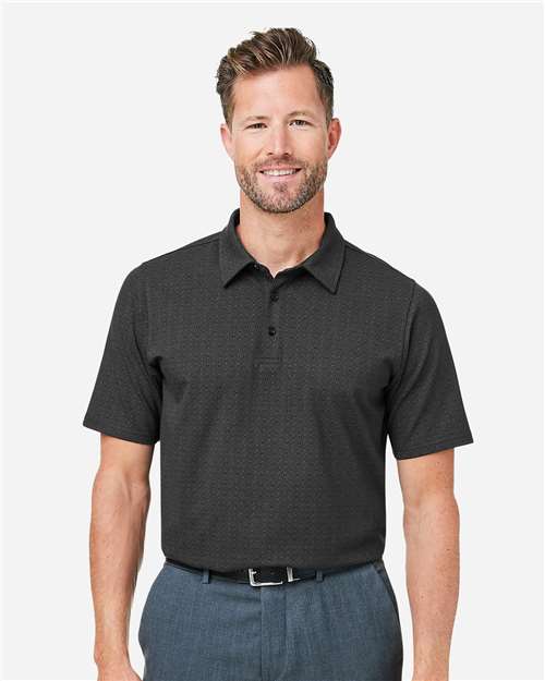 Devon & Jones DG101, Men's Crownlux Performance Geo Polo, Black/ Graphite