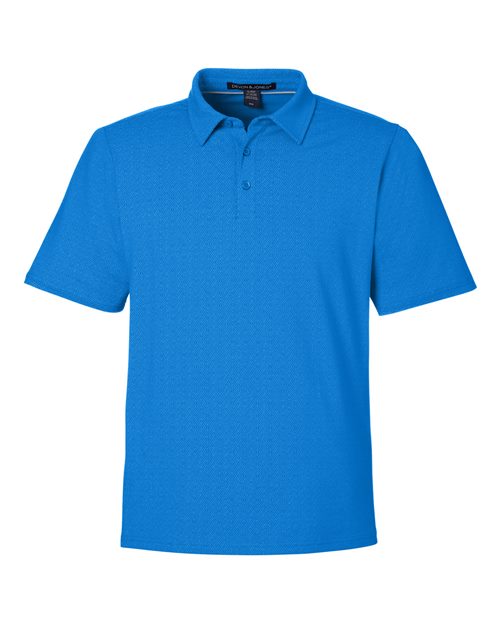 Devon & Jones DG101, Men's Crownlux Performance Geo Polo, French Blue/ Crystal Blue