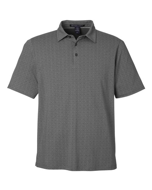 Devon & Jones DG101, Men's Crownlux Performance Geo Polo, Graphite/ Silver