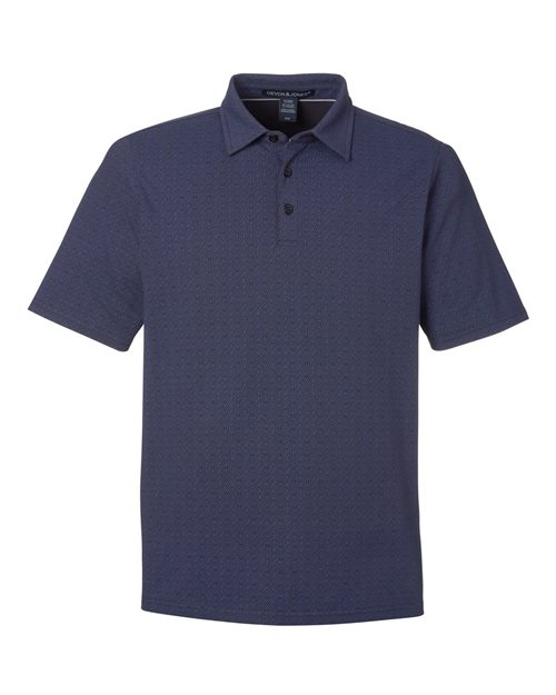 Devon & Jones DG101, Men's Crownlux Performance Geo Polo, Navy/ French Blue