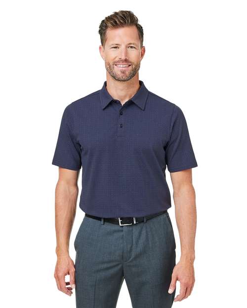 Men's Crownlux Performance® Geo Polo - - 13356 Navy French Blue 6-6.9 oz 620B2 AB Exclusive Brands CA New ab Cotton Devon & Jones DG101 Mens & Unisex Moisture-Management New New AB Performance Polos Polos & Knits S&S Exclusive Brands Short Sleeves Spandex Sport Shirts Tops