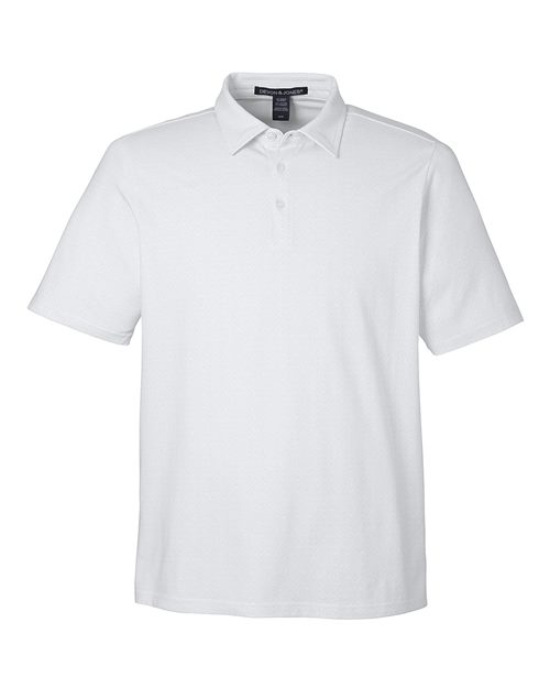 Devon & Jones DG101, Men's Crownlux Performance Geo Polo, White/ Silver