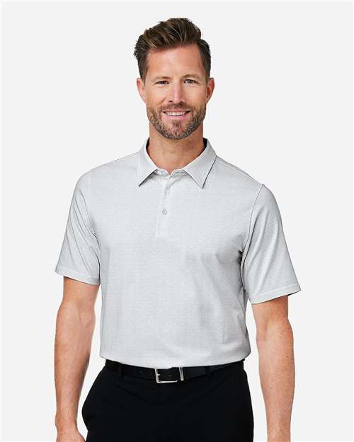 Devon & Jones DG101, Men's Crownlux Performance Geo Polo, White/ Silver