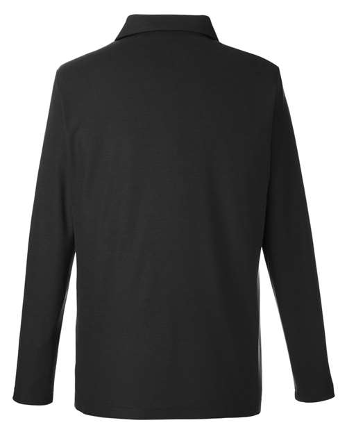 CORE365 CE112L, Men's Fusion Chromasoft Long Sleeve Pique Polo, Black