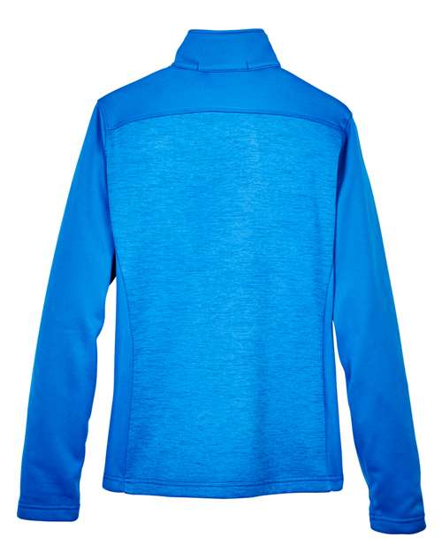 Devon & Jones DG796W, Women's Newbury Colorblock Mélange Fleece Full-zip Jacket, French Blue/ French Blue Heather