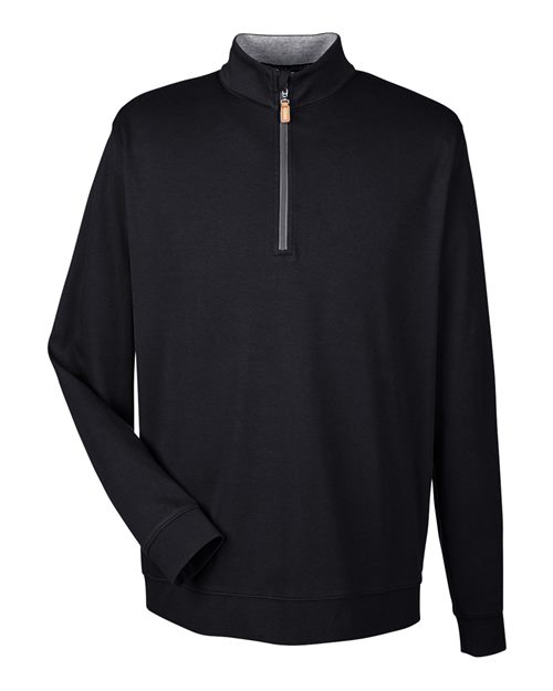 Devon & Jones DG479, Men's Drytec20 Performance Quarter-zip Pullover, Black/ Grey Heather/ Graphite