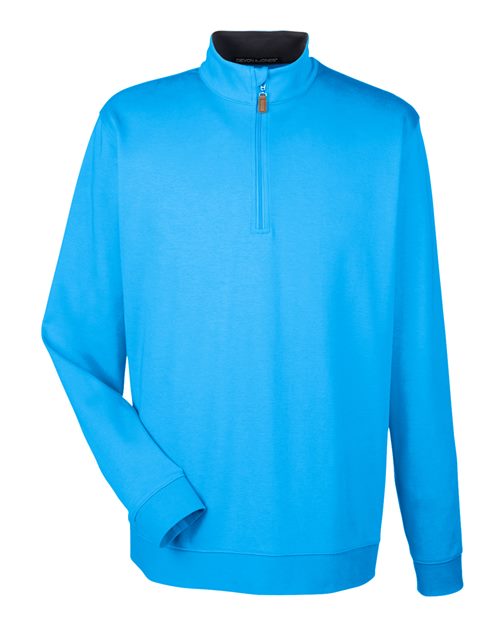 Devon & Jones DG479, Men's Drytec20 Performance Quarter-zip Pullover, Ocean Blue/ Navy/ Ocean Blue