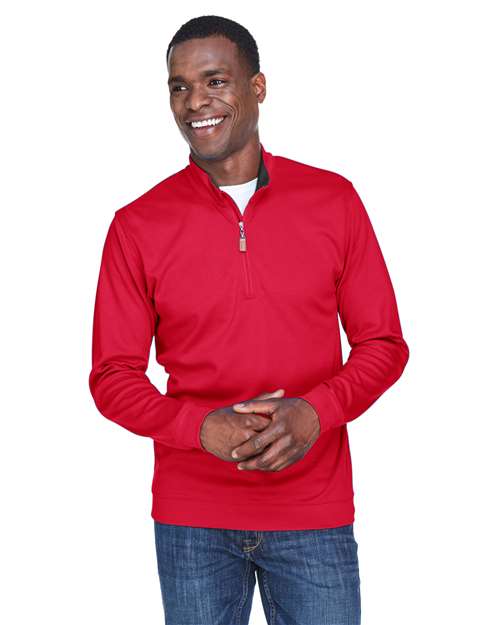 Men's DRYTEC20™ Performance Quarter-Zip Pullover - - 13365 Red Navy Red 660B2 7-7.9 oz AB Exclusive Brands CA New ab Cotton - 100% Devon & Jones DG479 Long Sleeves Mens & Unisex Moisture-Management New AB Performance Polos & Knits Pullovers Quarter-Zips S&S Exclusive Brands Tops Wrinkle Free Zips