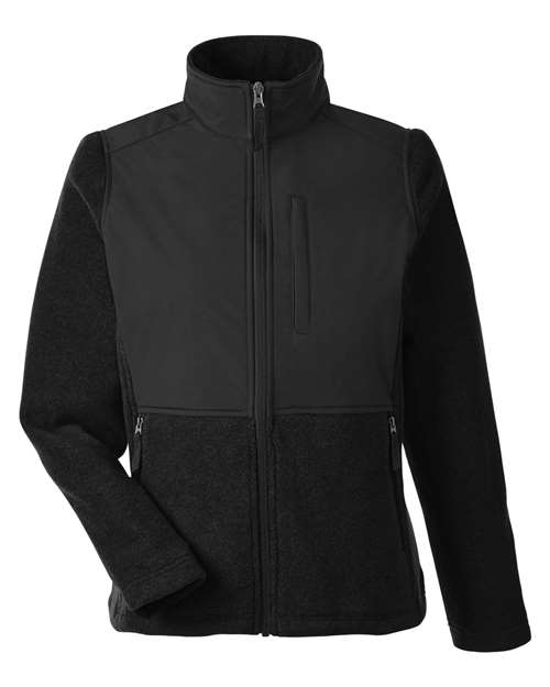 CORE365 CE890W, Women's Journey Summit Hybrid Full-zip, Black/ Black