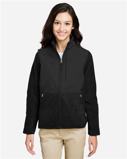 CORE365 CE890W, Women's Journey Summit Hybrid Full-zip, Black/ Black