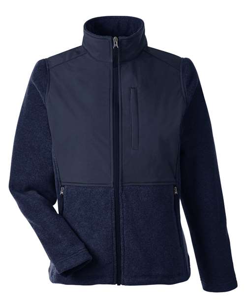 CORE365 CE890W, Women's Journey Summit Hybrid Full-zip, Classic Navy/ Classic Navy