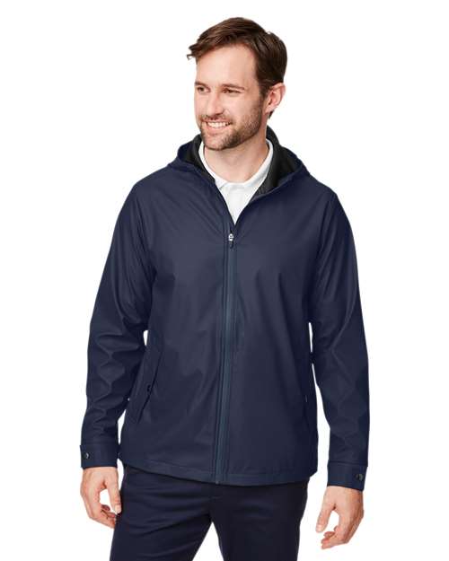Unisex New Classics® Prescott Rain Jacket - - 13368 Navy 6-6.9 oz 704B2 AB Exclusive Brands CA New ab Devon & Jones DG720 Full-Zips Hooded Jackets Long Sleeves Mens & Unisex New AB Outerwear Pockets Polyester - 100% Rain Coats S&S Exclusive Brands Water Resistant Zips