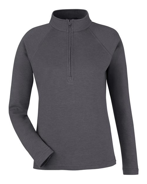 Devon & Jones DG481WZ, Women's New Classics Charleston Quarter-zip Pullover, Black Melange
