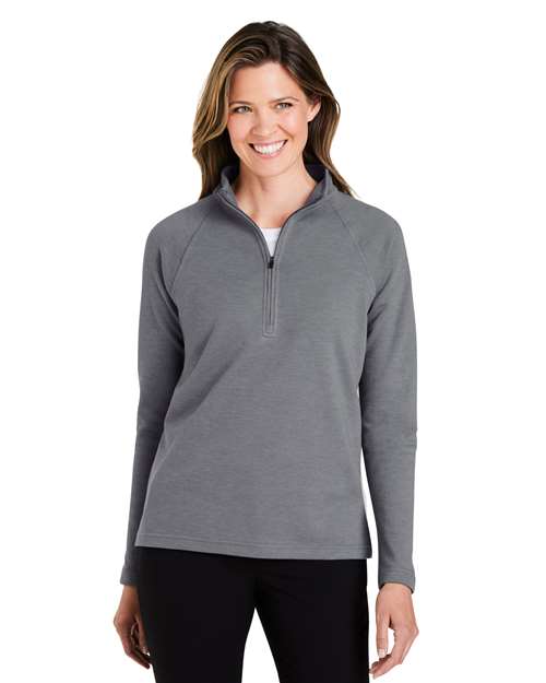 Women's New Classics® Charleston Quarter-Zip Pullover - - 13375 Graphite Melange 666B2 7-7.9 oz AB Exclusive Brands CA New ab Cotton Devon & Jones DG481WZ Long Sleeves New AB Polos & Knits Polyester Pullovers Quarter-Zips S&S Exclusive Brands Tops Womens Zips