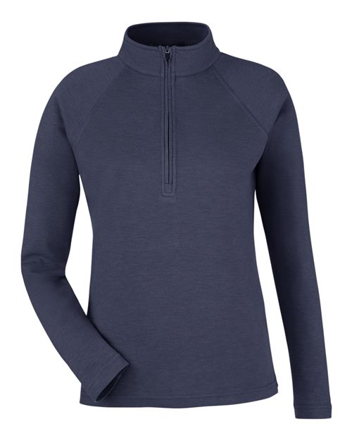 Devon & Jones DG481WZ, Women's New Classics Charleston Quarter-zip Pullover, Navy Melange