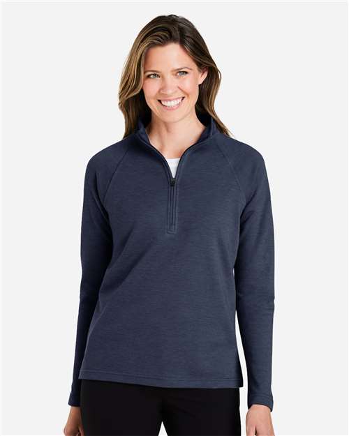 Devon & Jones DG481WZ, Women's New Classics Charleston Quarter-zip Pullover, Navy Melange