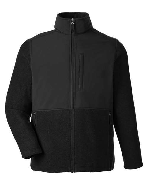 CORE365 CE890, Men's Journey Summit Hybrid Full-zip, Black/ Black
