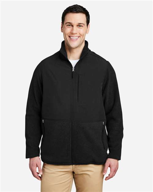 CORE365 CE890, Men's Journey Summit Hybrid Full-zip, Black/ Black