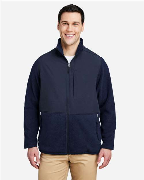 CORE365 CE890, Men's Journey Summit Hybrid Full-zip, Classic Navy/ Classic Navy