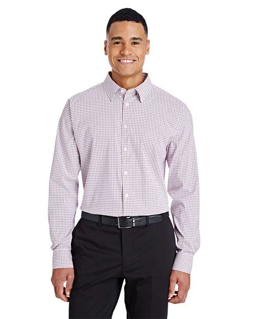 Men's CrownLux Performance® Micro Windowpane Woven Dress Shirt - - 13381 - Toronto Screen Printing- Color