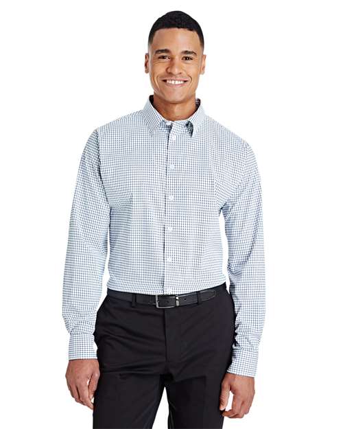 Men's CrownLux Performance® Micro Windowpane Woven Dress Shirt - - 13381 - Toronto Screen Printing- Color
