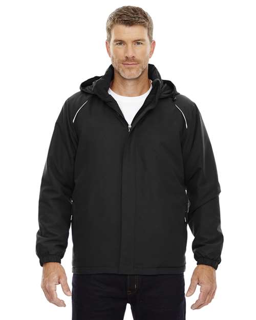Men's Tall Brisk Insulated Jacket - - 13383 Black 232A7 88189T AB Exclusive Brands CA New ab CORE365 Drawstring Full-Zips Hooded Jackets Long Sleeves Media Pocket Mens & Unisex New AB Outerwear Performance Pockets Polyester - 100% S&S Exclusive Brands Talls Windbreakers Zips