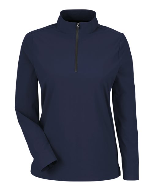 Devon & Jones DG410W, Women's Crownlux Performance Windsor Welded Quarter-zip Pullover, Navy