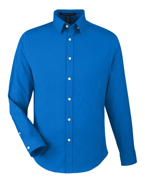 Devon & Jones DG505, Men's Crownlux Performance Spencer Poplin Dress Shirt, French Blue Melange
