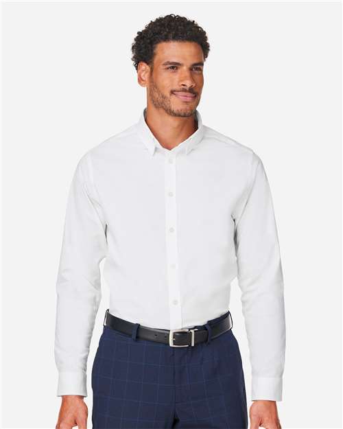 Devon & Jones DG505, Men's Crownlux Performance Spencer Poplin Dress Shirt, White