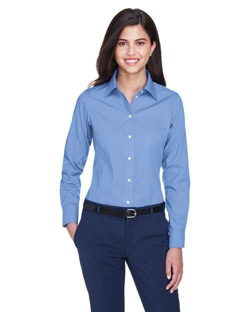 Women's Crown Collection® Oxford Woven Dress Shirt - - 13404 Light Blue 4-4.9 oz 603B2 AB Exclusive Brands Back to School 2025 CA CA New ab Cotton D630W Devon & Jones Dress Shirts Long Sleeves New AB Polyester S&S Exclusive Brands Stain Resistant Tops Womens Wovens Wovens & Dress Shirts Wrinkle Free