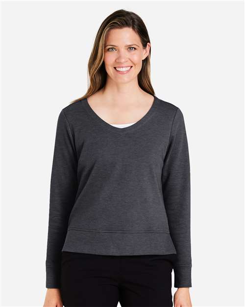 Devon & Jones DG482W, Women's New Classics Charleston Pullover, Black Melange