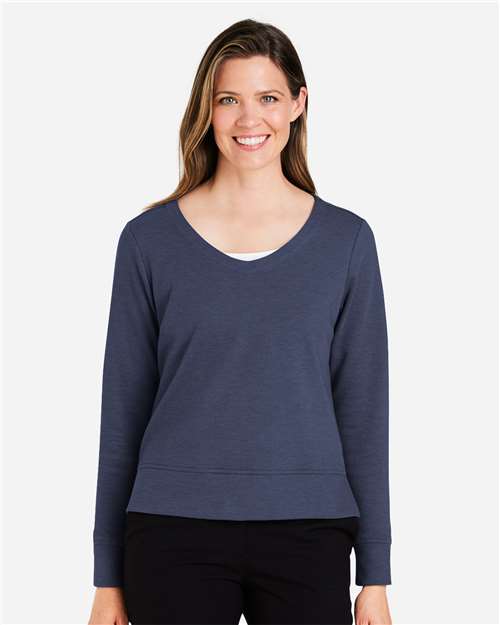 Devon & Jones DG482W, Women's New Classics Charleston Pullover, Navy Melange