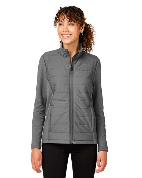 Women's New Classics® Charleston Hybrid Jacket - - 13412 Graphite Melange Graphite 698B2 7-7.9 oz AB Exclusive Brands CA New ab Cotton Devon & Jones DG704W Full-Zips Jackets Long Sleeves New AB Outerwear Pockets Polyester Puffers S&S Exclusive Brands Womens Zips