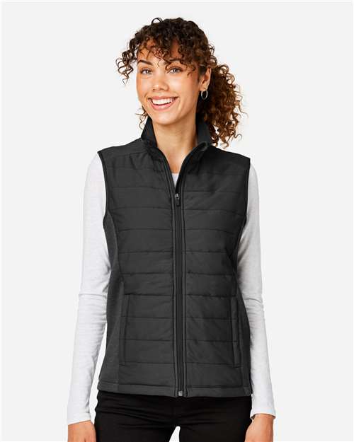 Devon & Jones DG706W, Women's New Classics Charleston Hybrid Vest, Black/ Melange Black