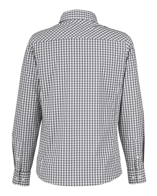 Devon & Jones DG536W, Women's Crownlux Performance Gingham Dress Shirt, Graphite/ White