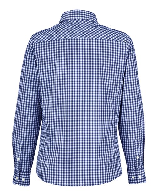 Devon & Jones DG536W, Women's Crownlux Performance Gingham Dress Shirt, Navy/ White