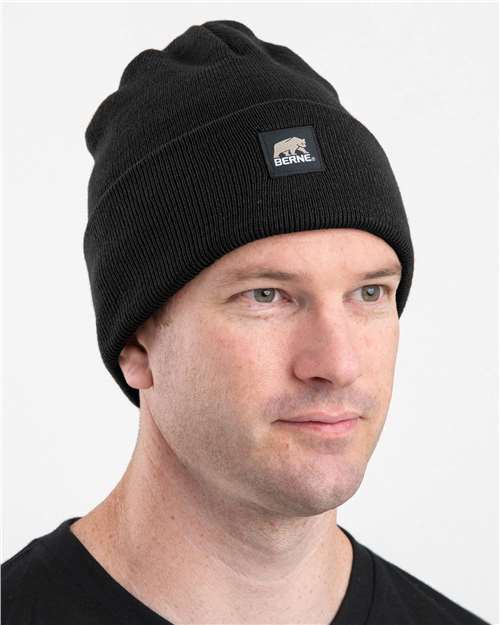 Berne Apparel H150, Heritage Knit Cuff Beanie, Black