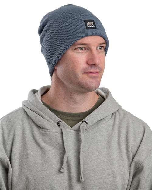 Berne Apparel H150, Heritage Knit Cuff Beanie, Steel Blue