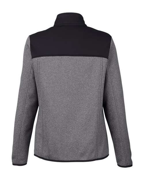 CORE365 CE74W, Women's Venture Heathered Stripe Hybrid Jacket, Black/ White