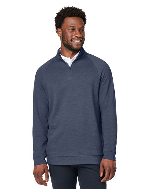 Men's New Classics® Charleston Quarter-Zip Pullover - - 13533 Navy Melange 664B2 7-7.9 oz AB Exclusive Brands CA New ab Cotton Devon & Jones DG481 Long Sleeves Mens & Unisex New AB Polos & Knits Polyester Pullovers Quarter-Zips S&S Exclusive Brands Tops Zips