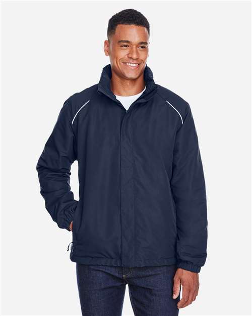 Men's Tall Profile Fleece-Lined All-Season Jacket - - 13603 Classic Navy 248A7 88224T AB Exclusive Brands Adjustable CA New ab CORE365 Drawstring Full-Zips Hooded Jackets Long Sleeves Media Pocket Mens & Unisex New AB Outerwear Performance Pockets Polyester - 100% Talls Water Resistant Zips
