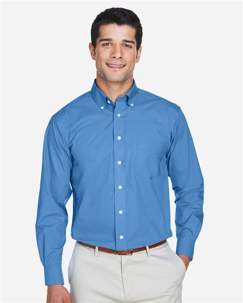 Devon & Jones D620T, Men's Tall Crown Collection Broadcloth Woven Dress Shirt, French Blue