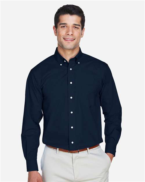 Devon & Jones D620T, Men's Tall Crown Collection Broadcloth Woven Dress Shirt, Navy